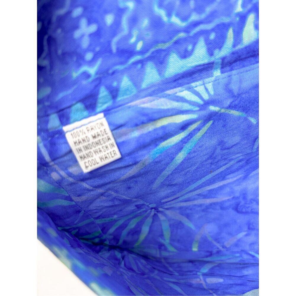 NWOT Women's Handmade Fabric Batik Geometric Print Crossbody Bag Blue One Size - Picture 3 of 3